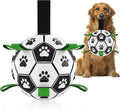 Dog Soccer Ball with Tug Straps, Interactive, Water Toy for Small & Medium Dogs - 6