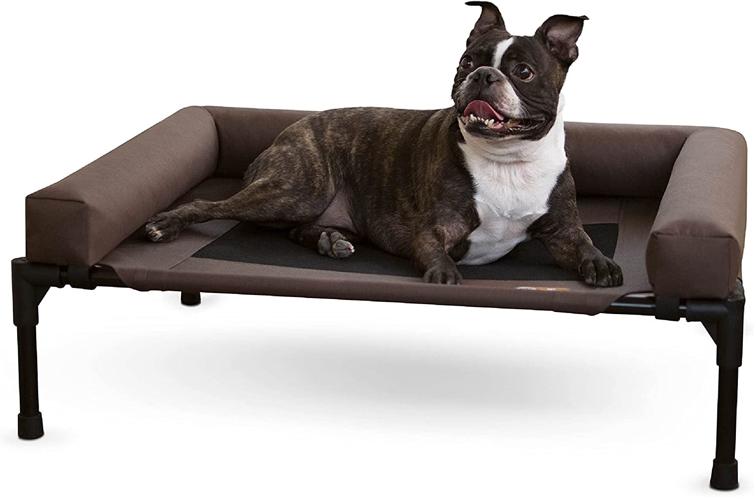 K&H Pet Products Bolster Dog Cot - Cooling, Elevated Bed with Removable Bolsters, Large 30" x 42" - Charcoal