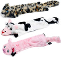 SHARLOVY No-Stuffing Squeaky Toys 6-Pack: Durable Plush for Small Dogs, Assorted Cute Animals