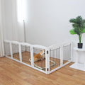 Freestanding Foldable Dog Gate - Extra Wide 3 Panel Wooden Pet Gate for Indoor Use, Tall Puppy Barrier for Doorways & Stairs