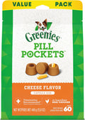 Greenies Pill Pockets Dog Treats, Cheese Flavor, Natural Soft Capsule-Size Treats for Dogs, for Easy Pill Administration