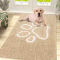 Absorbent Dog Door Mat for Muddy Paws, Non-Slip & Quick Dry Chenille, Washable, Traps Dirt & Moisture