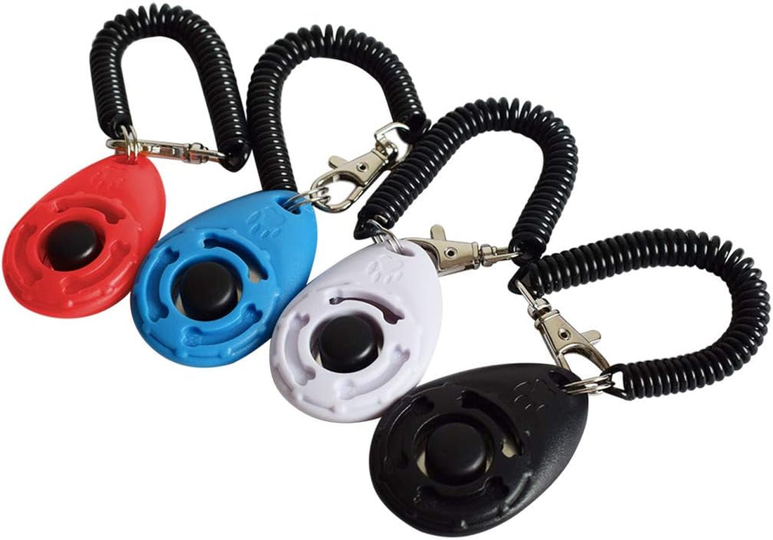 Ruconla 4 Pack Dog Training Clicker with Wrist Strap, Pet Training Clicker Set