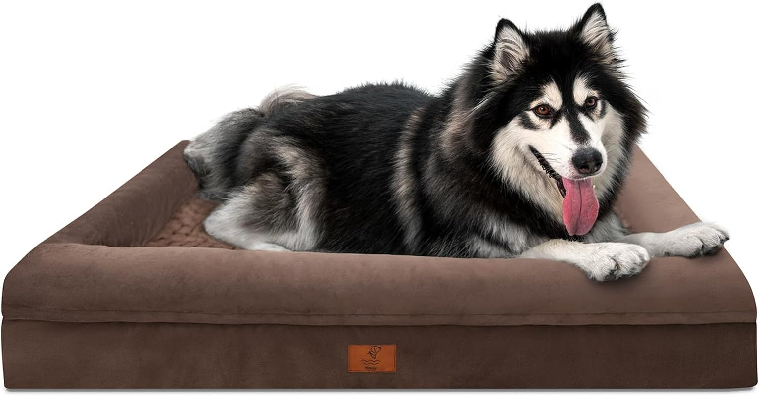 XL Orthopedic Dog Bed: Waterproof, Washable, Grey, Ideal for Large Dogs