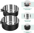 No-Spill Stainless Steel Dog Crate Bowls 2-Pack – Mountable Hanging Kennel Feeder Dishes for Water & Food