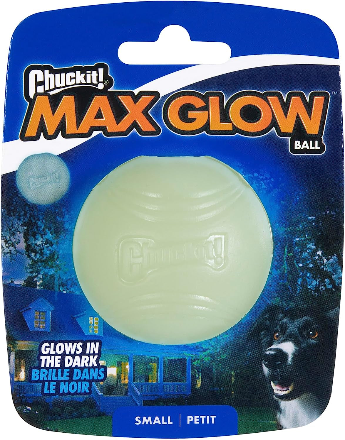 Chuckit! Max Glow Ball Dog Toy, Large - 3 Inch Diameter, for Dogs 60 to 100lbs