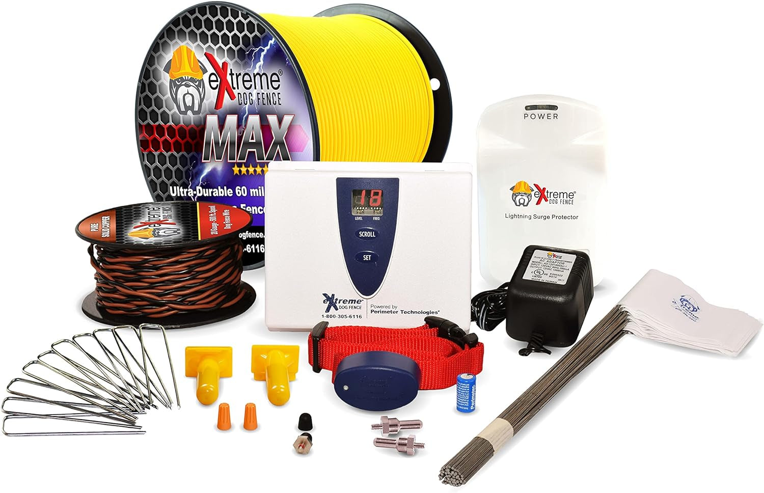 Extreme Dog Fence - Max Grade Electric Dog Fence, 2 Dog Kit with 1500 Ft Heavy-Duty Wire for Superior Performance & Durability