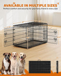 Yaheetech Double Door Collapsible Dog Crate - Portable Metal Crate with Divider and Removable Tray for Large Dogs