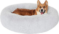 JOLLYVOGUE Calming Donut Pet Bed: Anti-Anxiety, Washable, Fluffy Cuddler, Various Sizes