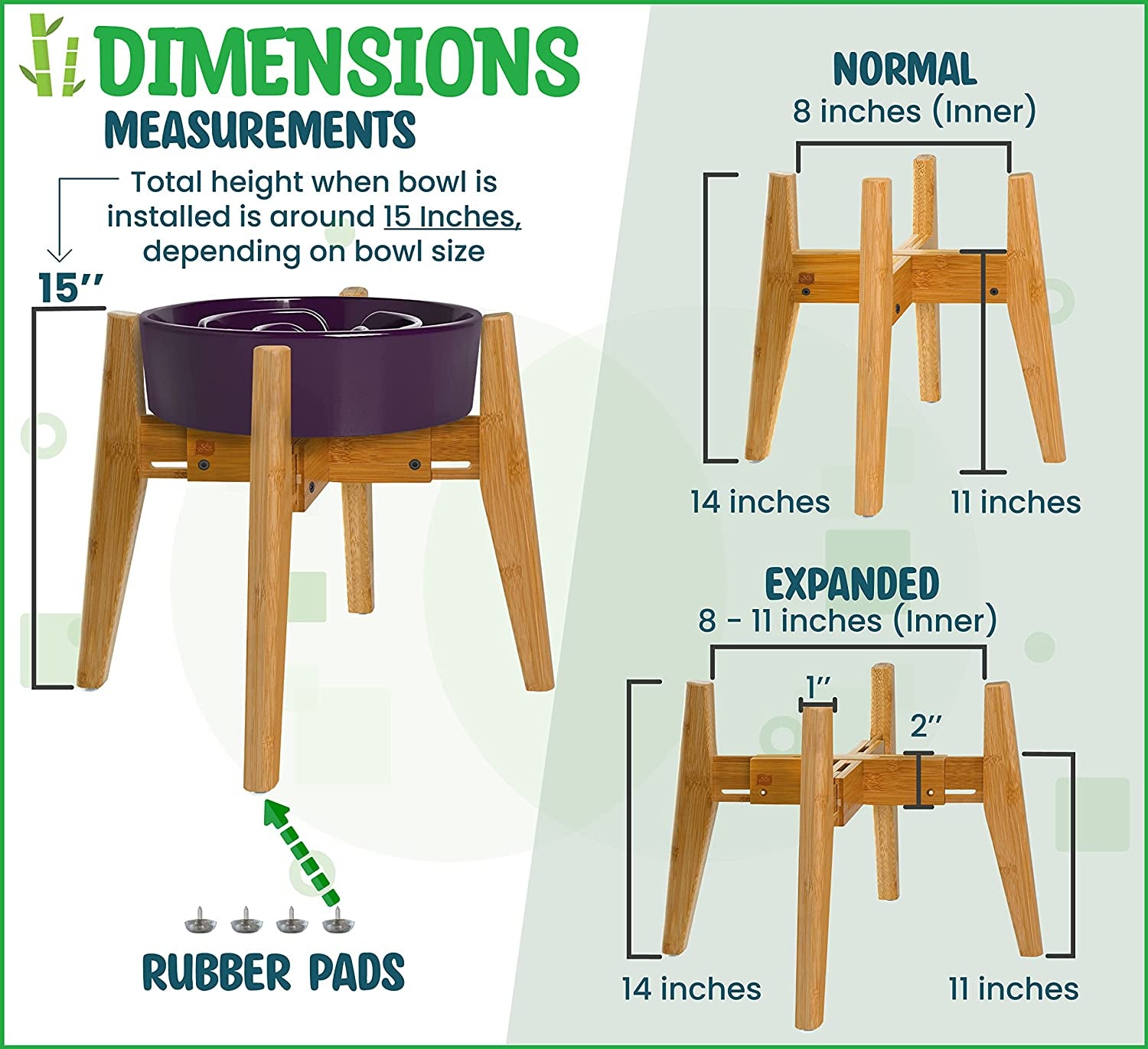 Elevated Dog Bowl Stand, Multi-Height Options, Raises Food & Water Dishes for Large Dogs