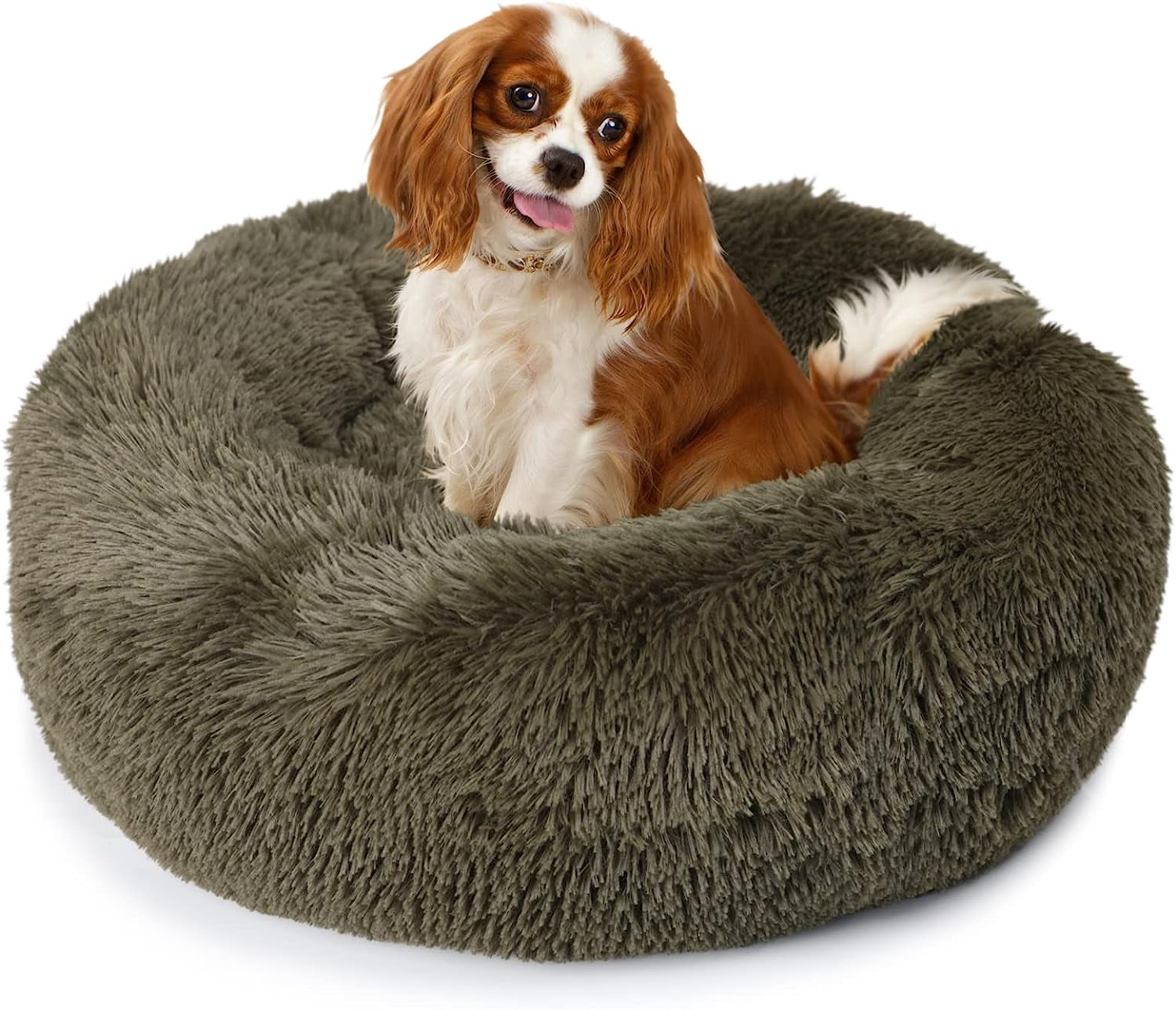 Small Calming Dog Bed - Anti-Anxiety, Washable, Fluffy, Waterproof, Anti-Slip Base