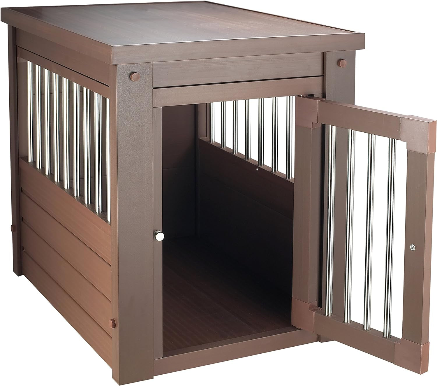 New Age Pet Ecoflex Dog Crate & End Table Combo - Medium Size, Russet - Stylish & Functional Pet Furniture