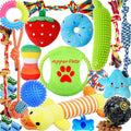 Dog Puppy 23-Pack Toys: Includes Chew, Squeak, Tug of War, and Treat Dispenser for Cleaning Teeth