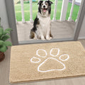 Absorbent Dog Door Mat for Muddy Paws, Non-Slip & Quick Dry Chenille, Washable, Traps Dirt & Moisture