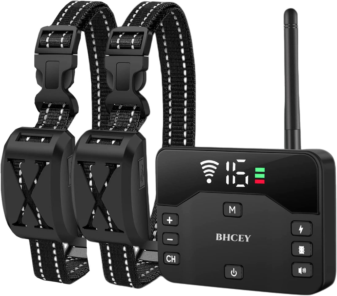 Wireless Dog Fence – 2-Dog Electric Fence System with Shock Training Collars, Vibration & Shock Settings