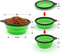 2-Pack Collapsible Dog Bowls with Carabiners: Small, Portable, Blue+Green for Travel