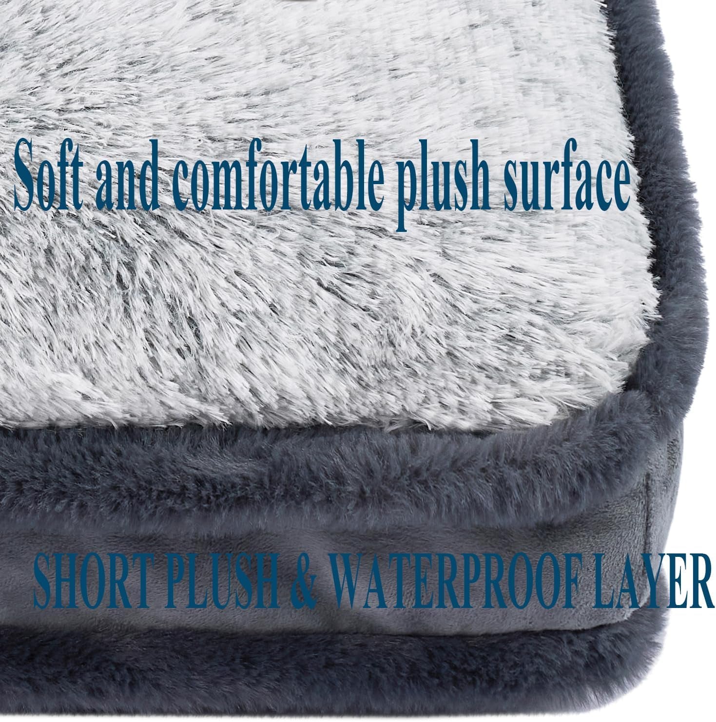 Waterproof Dog Bed for Large & Medium Dogs: Plush Faux Fur, Removable Washable Cover, Various Sizes