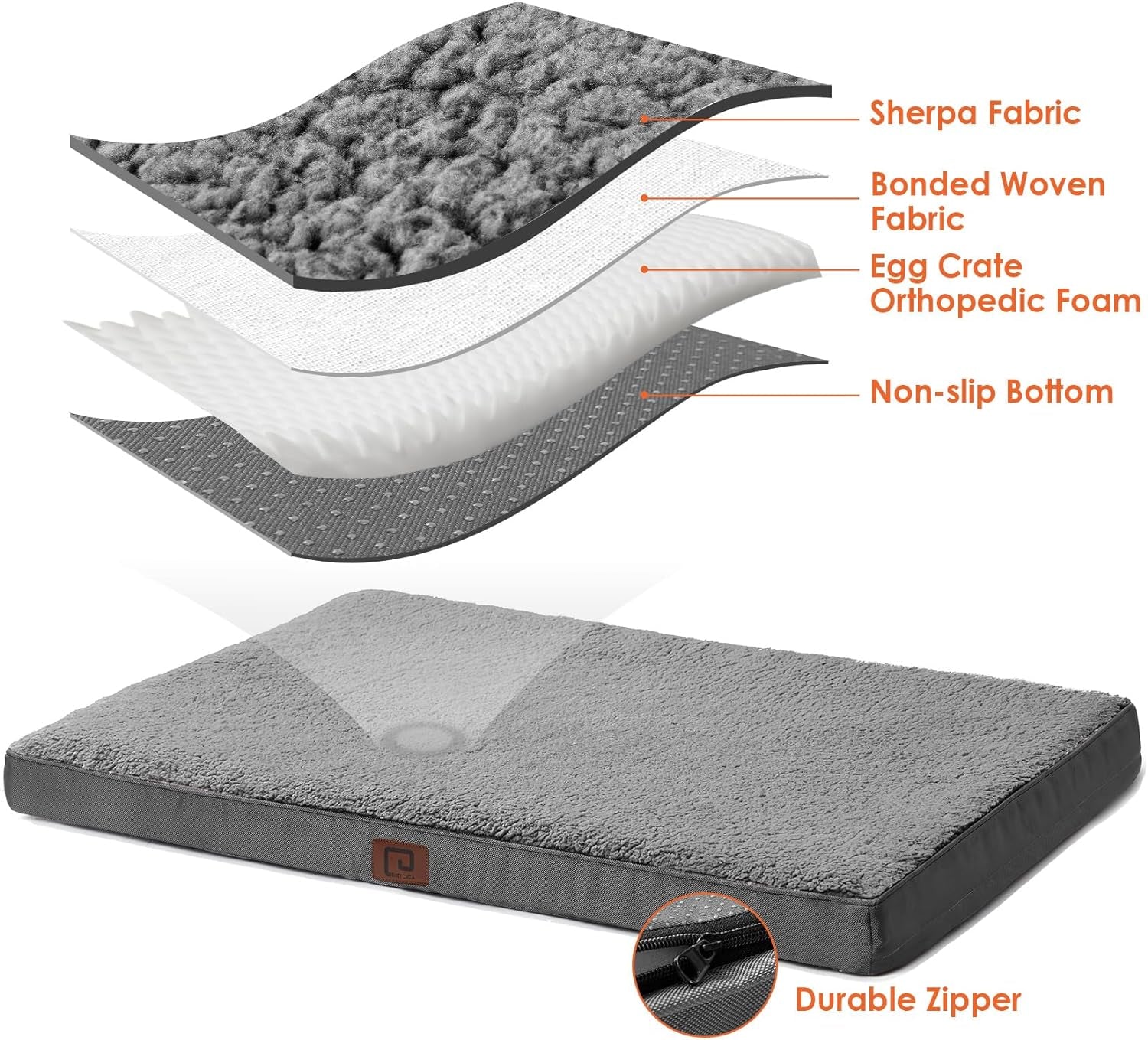 XL Orthopedic Dog Bed: Removable Washable Cover, Crate Compatible - Various Sizes & Colors