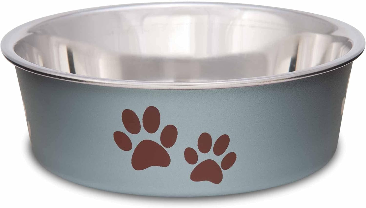 Loving Pets Bella Bowls: No-Tip Stainless Steel, Spill-Proof Pet Bowl, Medium, Blueberry Blue