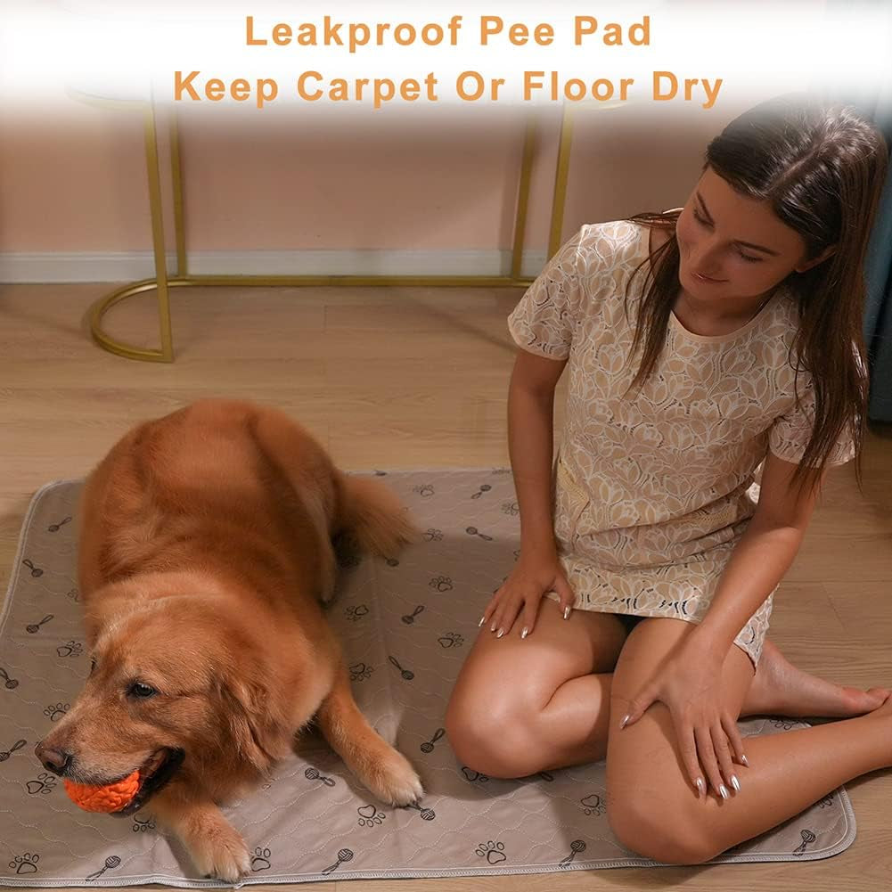 Peepeego 2-Pack Washable Dog Pads - Absorbent, Non-Slip, Reusable Puppy Pads with Free Comb
