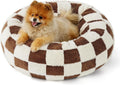 Lesure Donut Shaggy Plush Dog Bed: Calming, Anti-Slip, Various Colors & Sizes