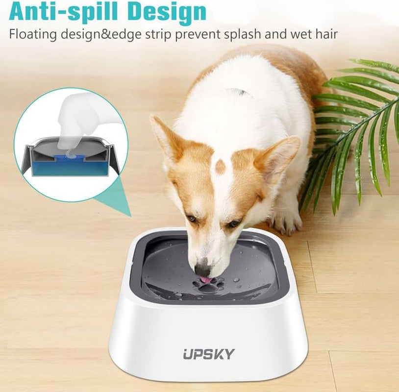 UPSKY Dog Water Bowl 35Oz: No-Spill, No-Drip Slow Feeder, Non-Slip for Dogs and Cats