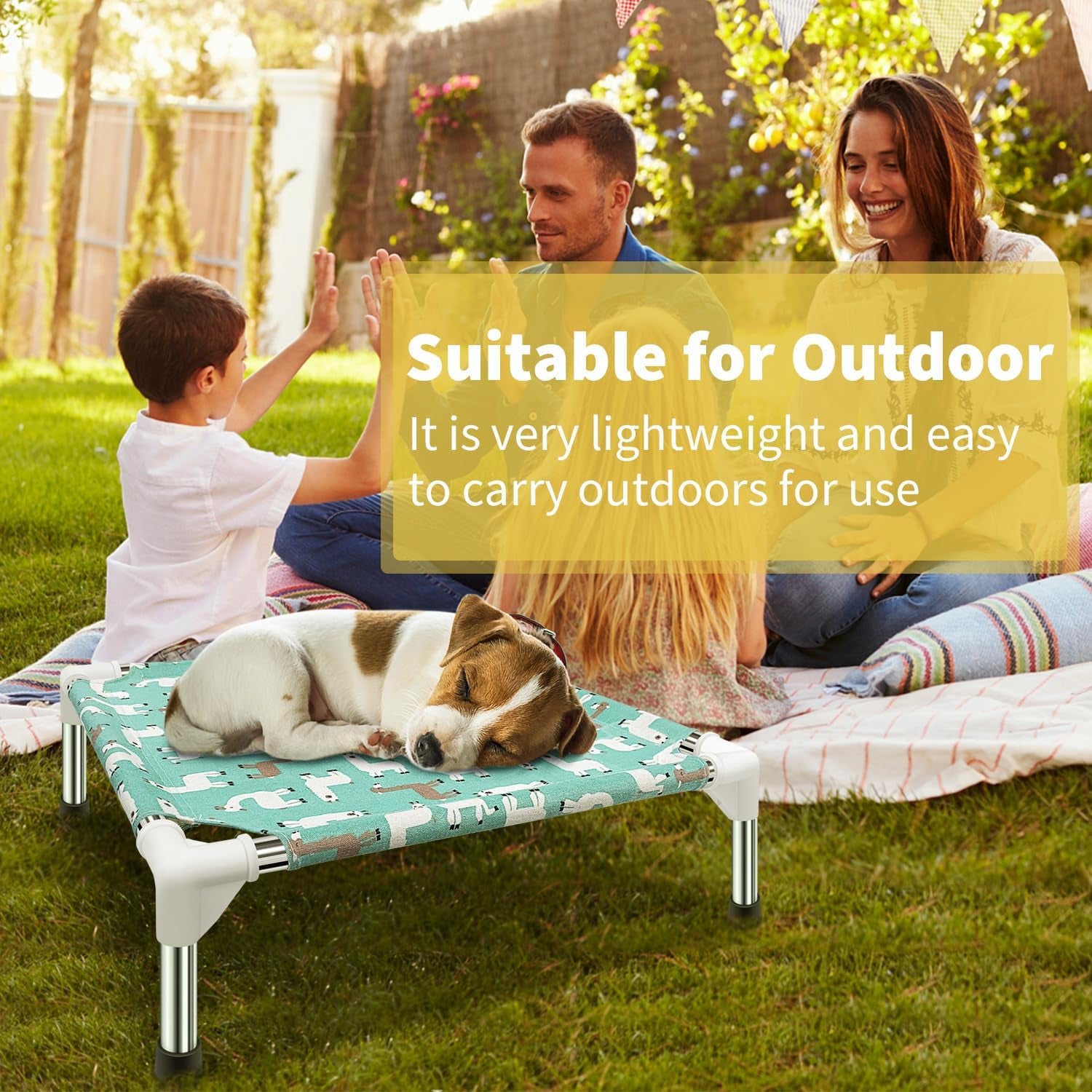 Elevated Dog Bed Pet Cot for Small Dogs, Indoor and Outdoor Use for Small Pets