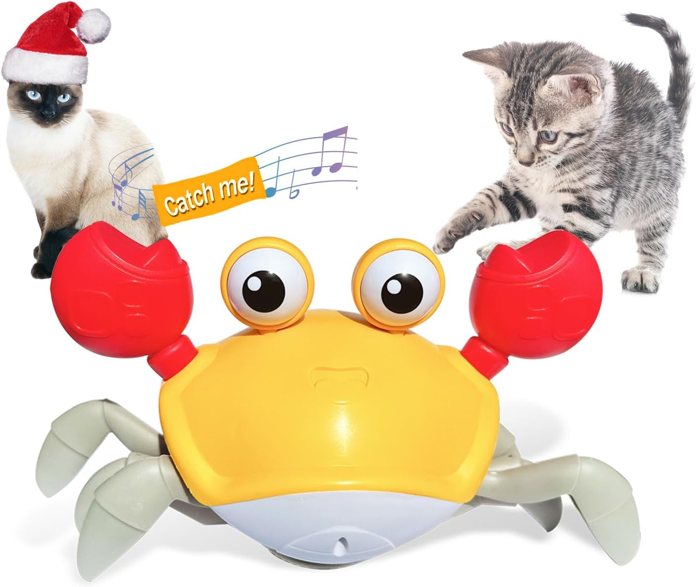 HONGID Interactive Crawling Crab Dog Toy – Escaping Toy with Obstacle Sensor, Lights & Sounds