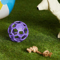 JW Pet Hol-Ee Roller, Puzzle Ball Dog Toy, Natural Rubber, Large, 5.5 Inch Diameter