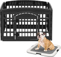 IRIS USA 4-Panel Dog Playpen with Door – Foldable, Customizable Indoor/Outdoor Puppy Playpen, Easy to Assemble, Portable Pet Pen