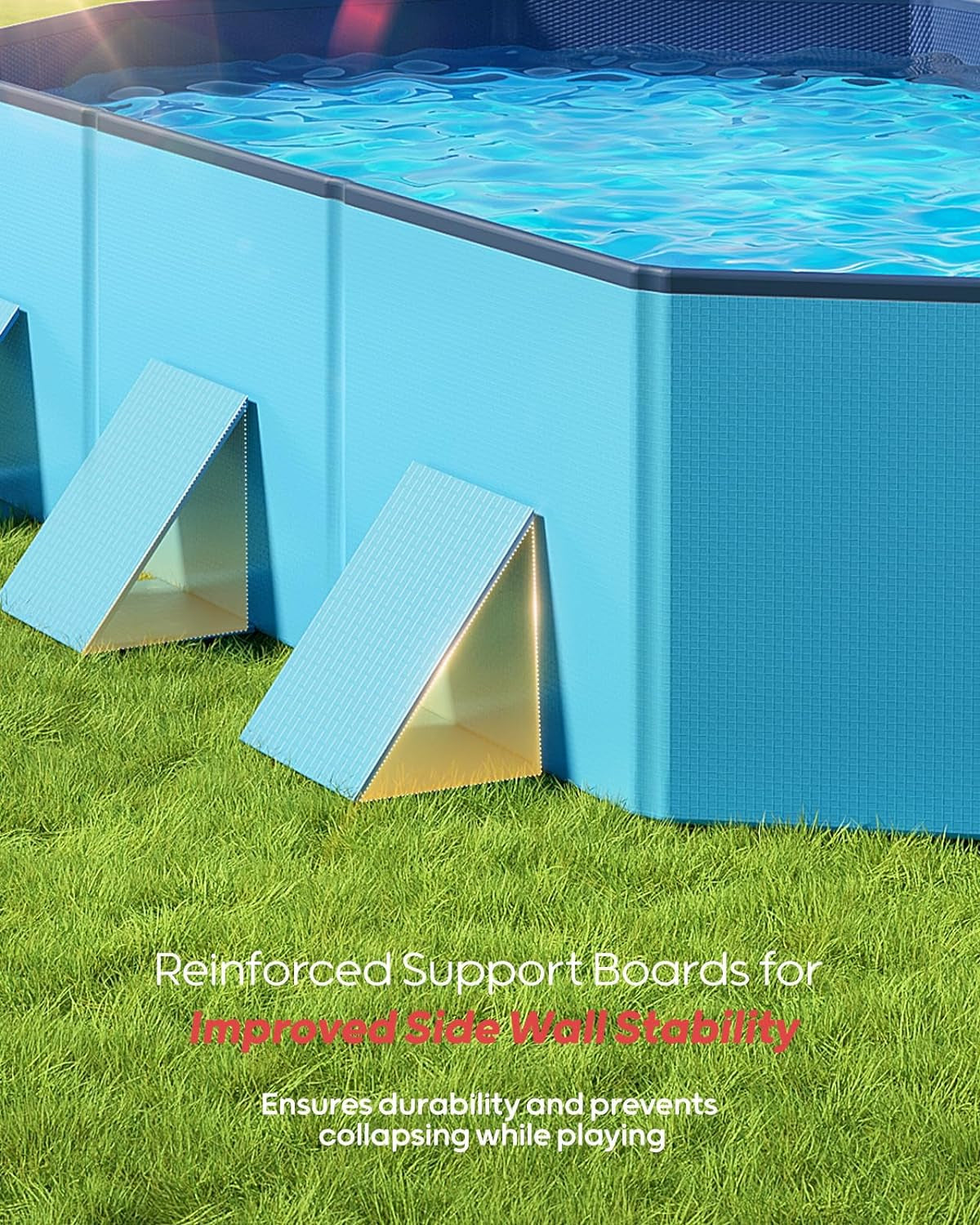 Peteast Foldable Dog Pool, Scratch Resistant, Octagonal, 71"L x 39"W x 12"D, Extra Large, Portable