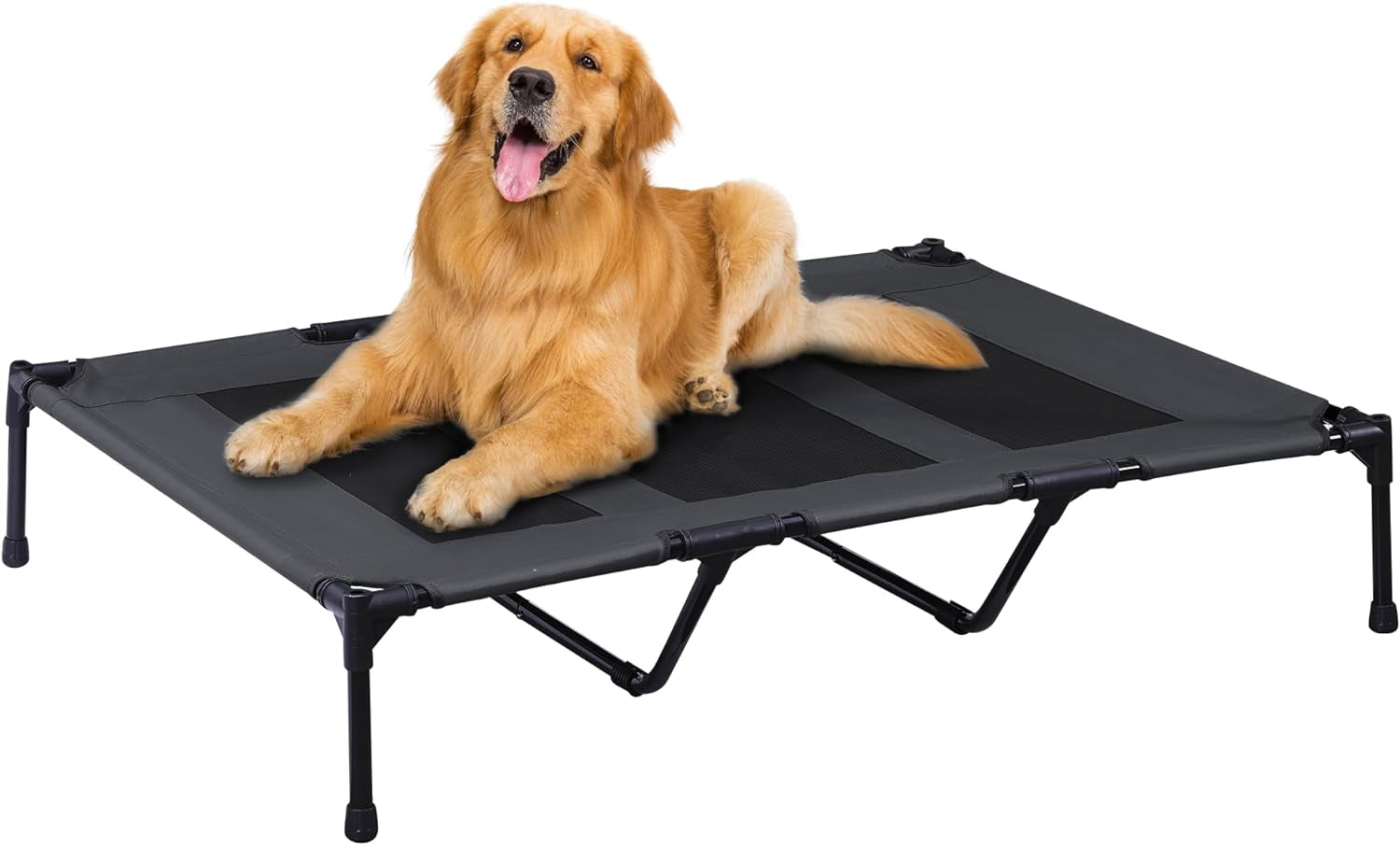 PRAISUN Large Outdoor Dog Bed - Elevated, Cooling, Portable with Oxford & Textilene Mesh