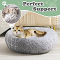 JOLLYVOGUE Calming Donut Pet Bed: Anti-Anxiety, Washable, Fluffy Cuddler, Various Sizes