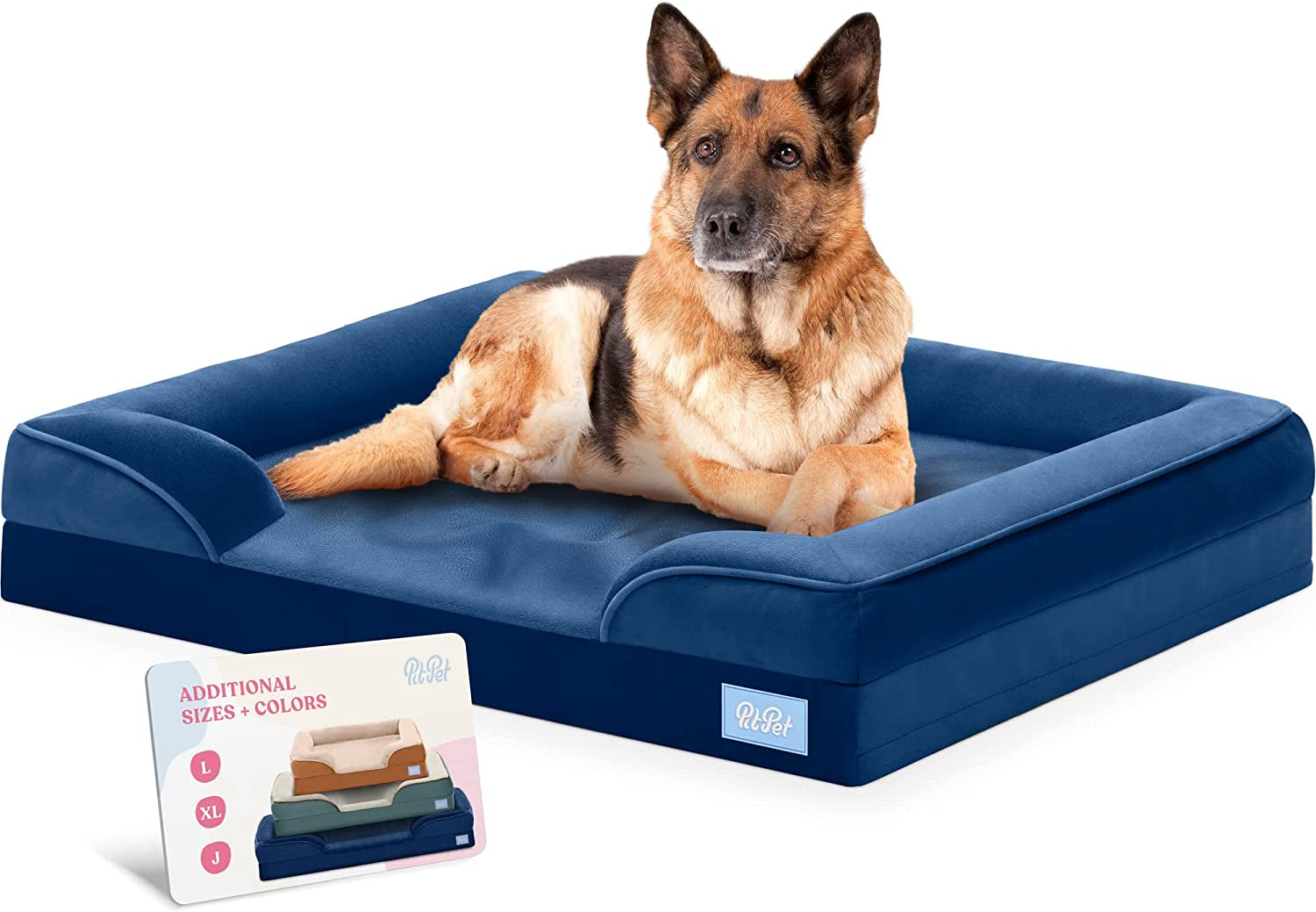 Orthopedic Sofa Dog Bed, Egg Foam, Extra Head/Neck Support, Waterproof, Medium Dogs