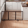 Wooden Foldable Dog Gate, Freestanding Multi-Panel Indoor Pet Gate, Extra Wide 24