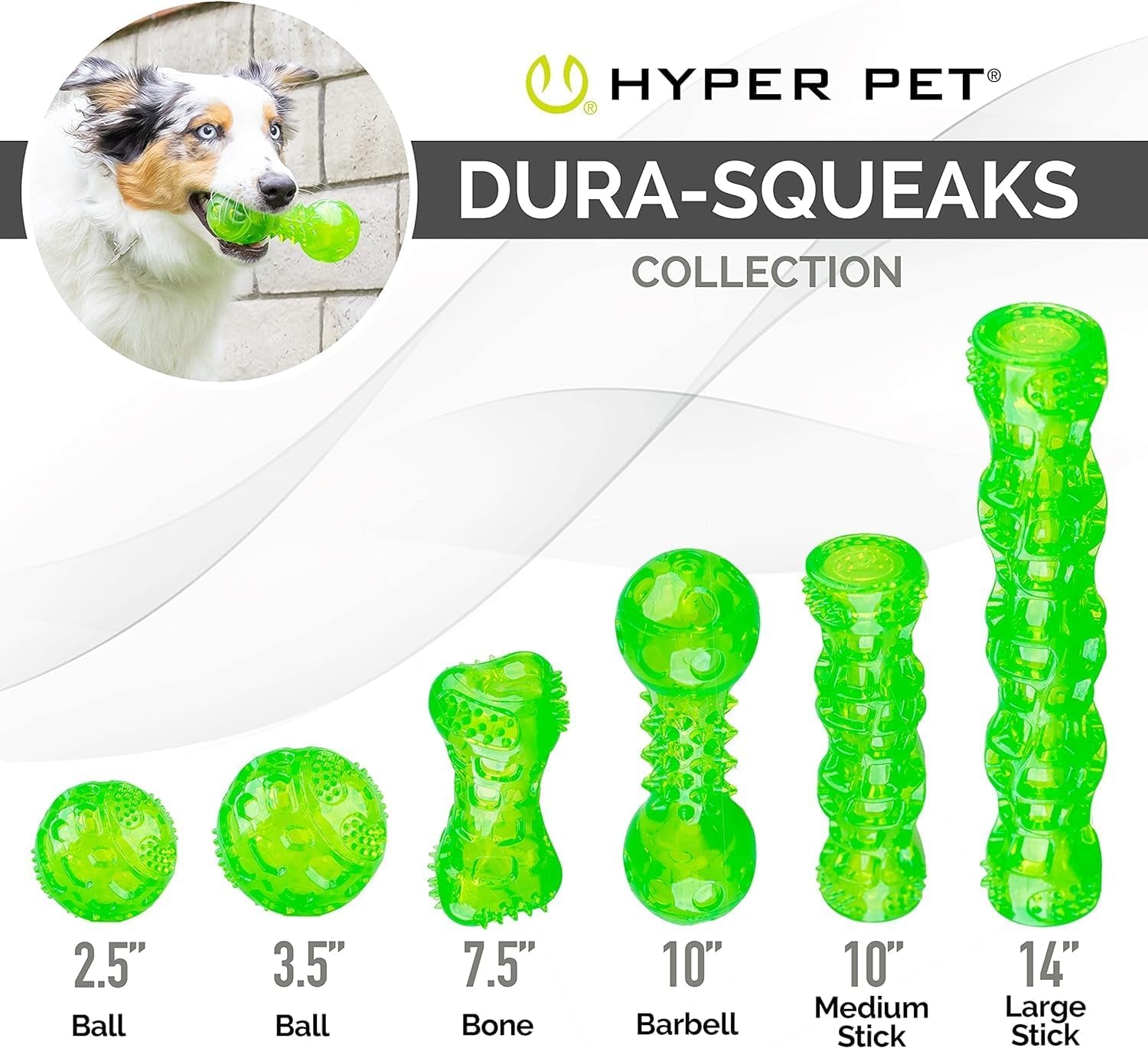 Durasqueak Dog Ball Toy, Floats & Squeaks, Durable Interactive Dog Fetch Ball