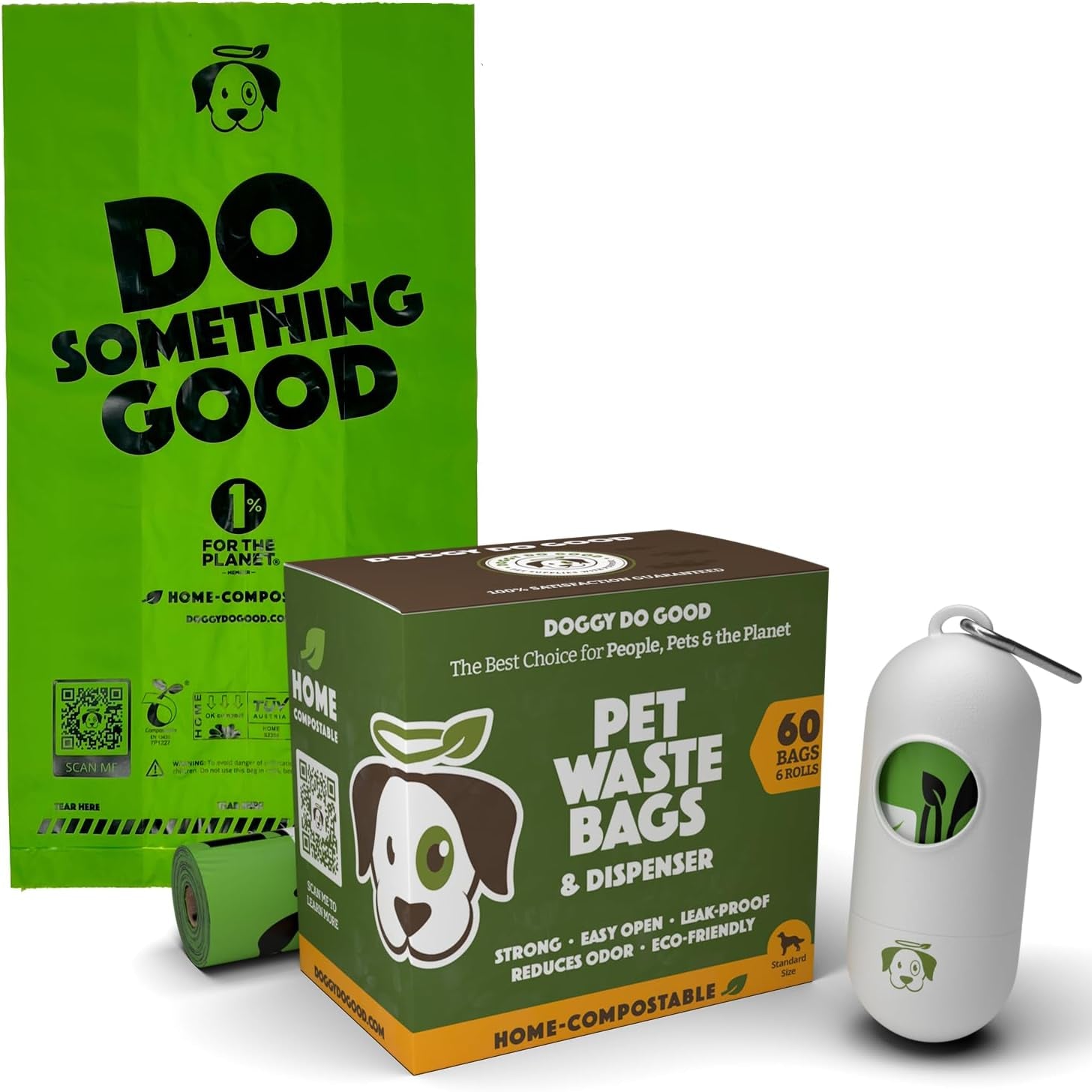 Dog Poop Bags - Certified Compostable, Easy Open, Leak-Proof, Eco-Friendly Waste Bags