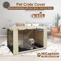 Hicaptain Windproof Polyester Dog Crate Cover – Durable Indoor/Outdoor Pet Kennel Cover for Wire Crates