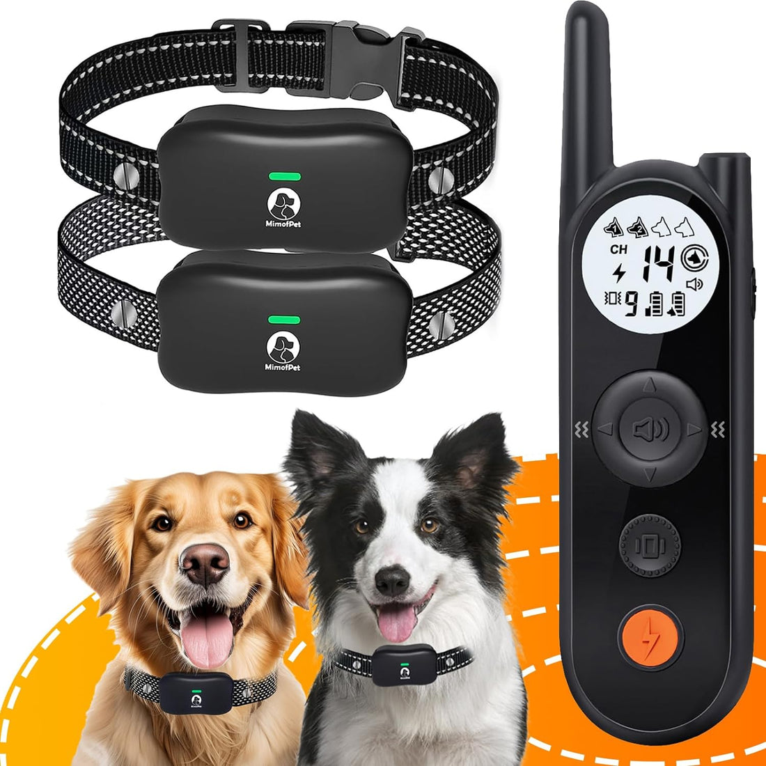 Wireless Electric Dog Fence for 2 Dogs - Up to 3,500ft Range, Waterproof Rechargeable Collar