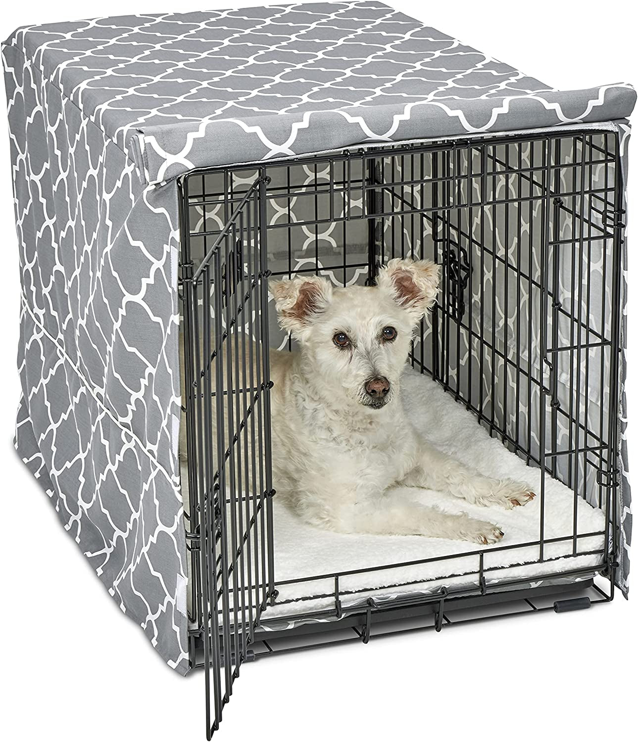 Stylish 24" Pink Dog Crate Cover with Teflon Protector – Fits Midwest Crates, Durable Designer Pattern, Easy to Clean for Cozy & Protected Dog Space