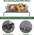 Elevated Cooling Dog Bed - Chew Proof Raised Pet Cot with Skid-Resistant Feet and Breathable Mesh