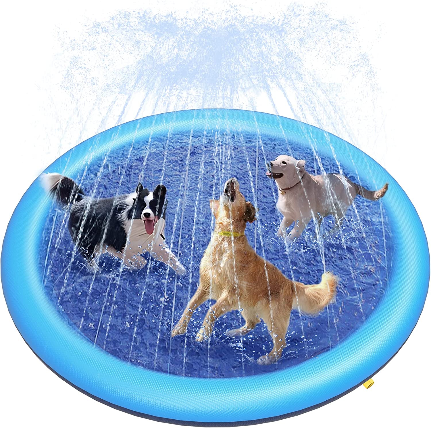 Peteast 67" Anti-Slip Dog Splash Pad, BPA-Free, 0.58mm Thick - Blue
