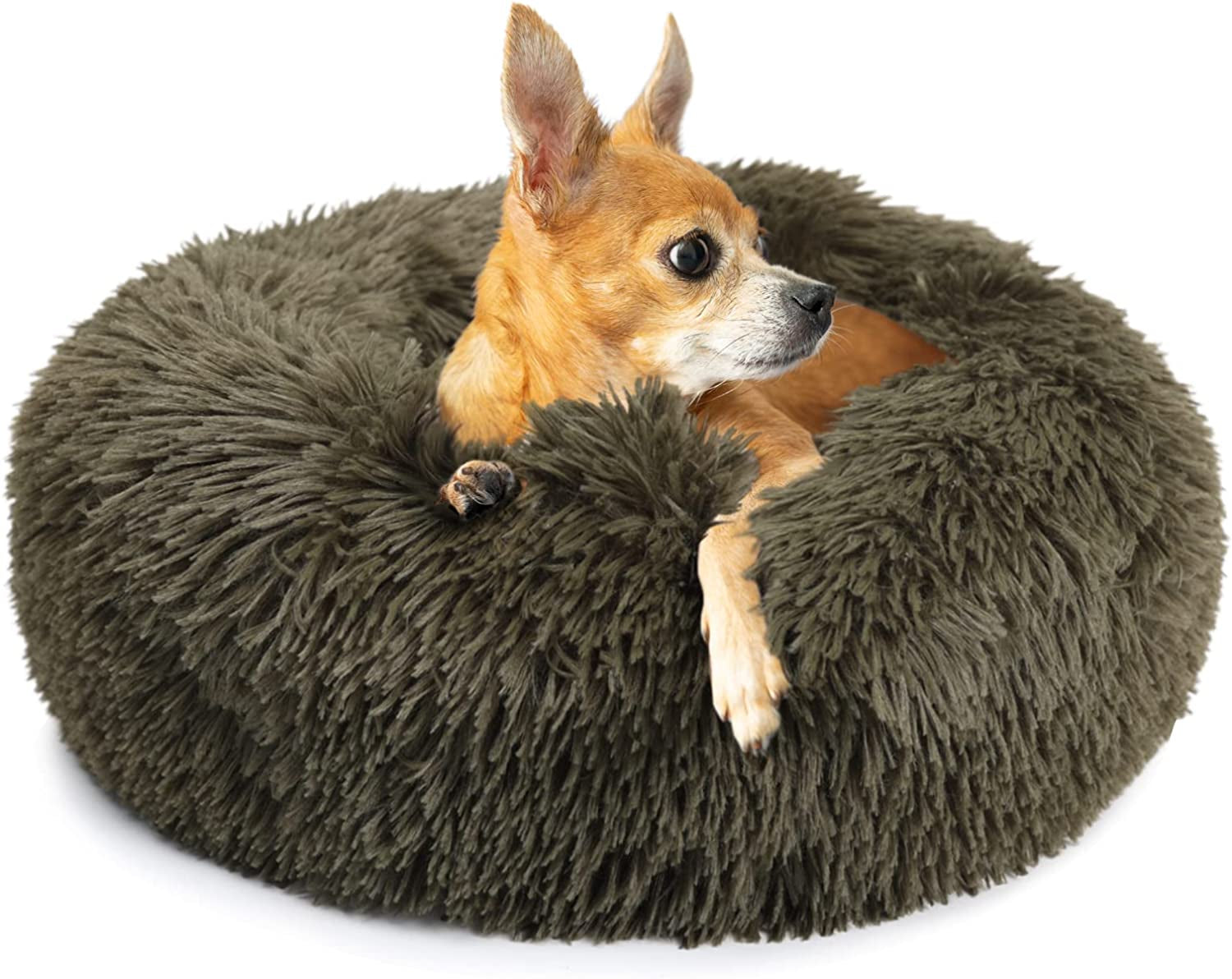 Small Calming Dog Bed - Anti-Anxiety, Washable, Fluffy, Waterproof, Anti-Slip Base