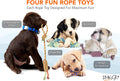 Dog Chew Rope Toys - 4-Piece Set for Aggressive Chewers, Large & Small Dogs - Includes Ball, Tug-of-War & Fetching Bone