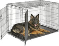 Double Door Enhanced Dog Crate – Metal Dog Kennel with Leak-Proof Pan, Floor Protecting Feet, Various Sizes