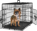 Yaheetech Double Door Collapsible Dog Crate - Portable Metal Crate with Divider and Removable Tray for Large Dogs