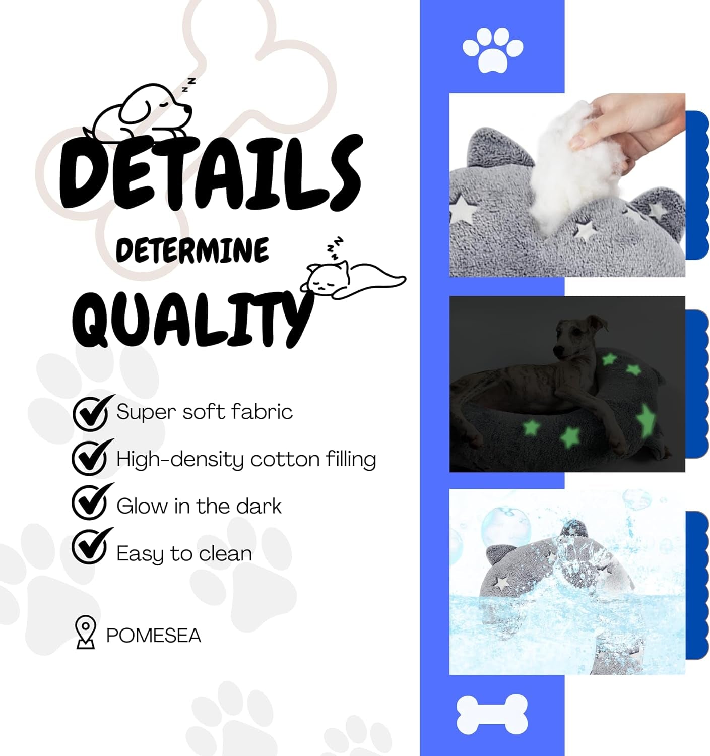 Glow in the Dark Dog Calming Pillow, Soft Cozy Question Mark Pillow, Machine Washable, Ideal for Nighttime Comfort