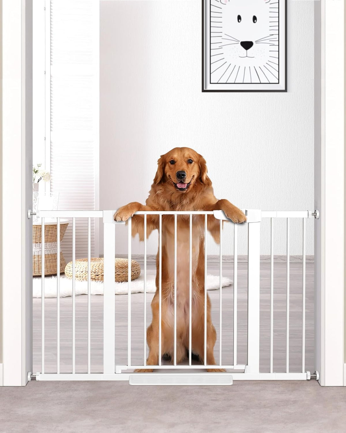 Cumbor Extra Wide Baby & Dog Gate - Walk Thru Auto-Close Gate for Stairs & Doorways, Easy Install