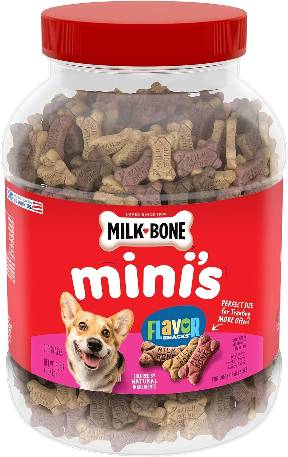 Milk-Bone Mini's Flavor Snacks – Dog Treats, Crunchy Texture Helps Reduce Tartar and Support Dental Health