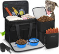 6-Piece Dog Travel Kit: Includes 2 Food Containers, Organizer, 2 Bowls, Treat Pouch